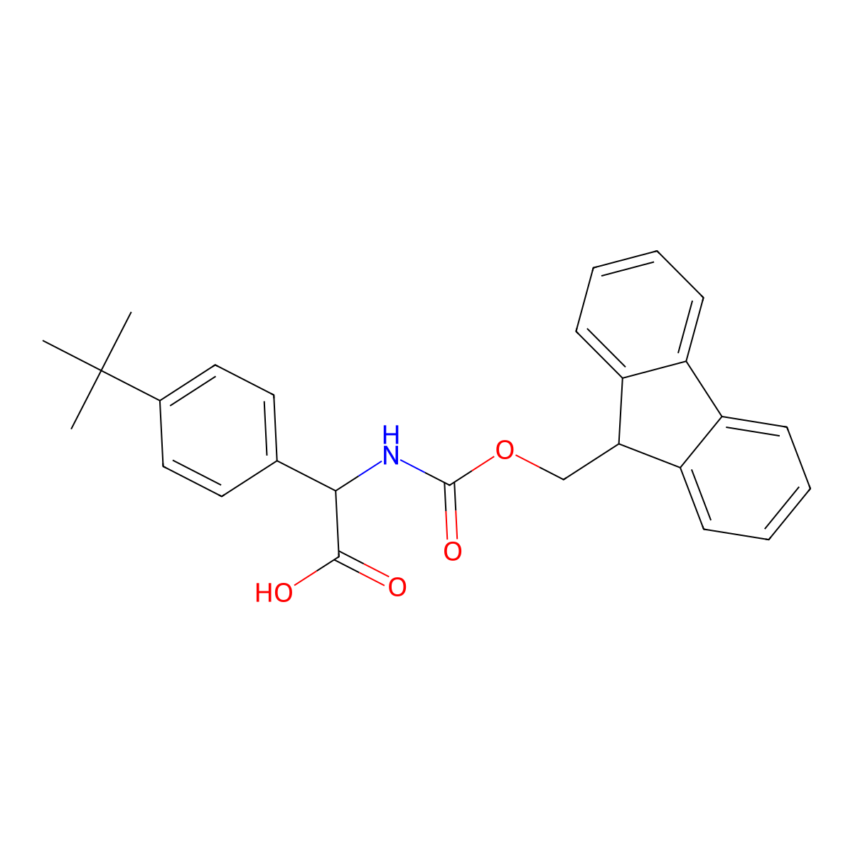2-(4-tert-butylphenyl)-2-({[(9H-fluoren-9-yl)methoxy]carbonyl}amino)acetic acid molecular structure, CAS 1696763-66-2