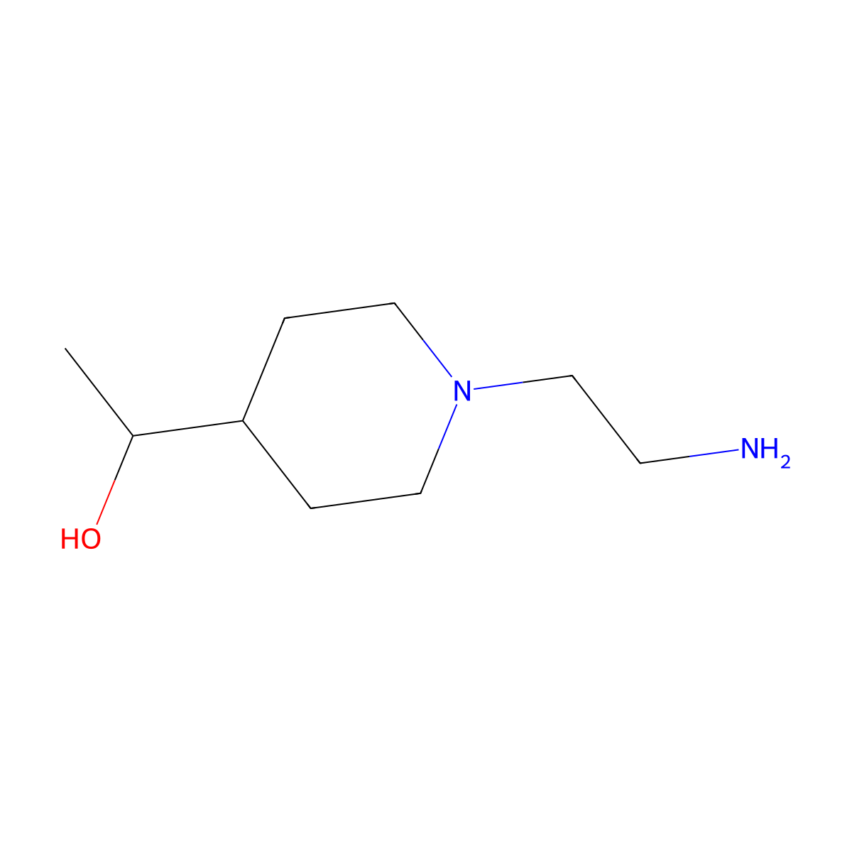 1-[1-(2-Aminoethyl)piperidin-4-yl]ethan-1-ol molecular structure, CAS 1696767-67-5