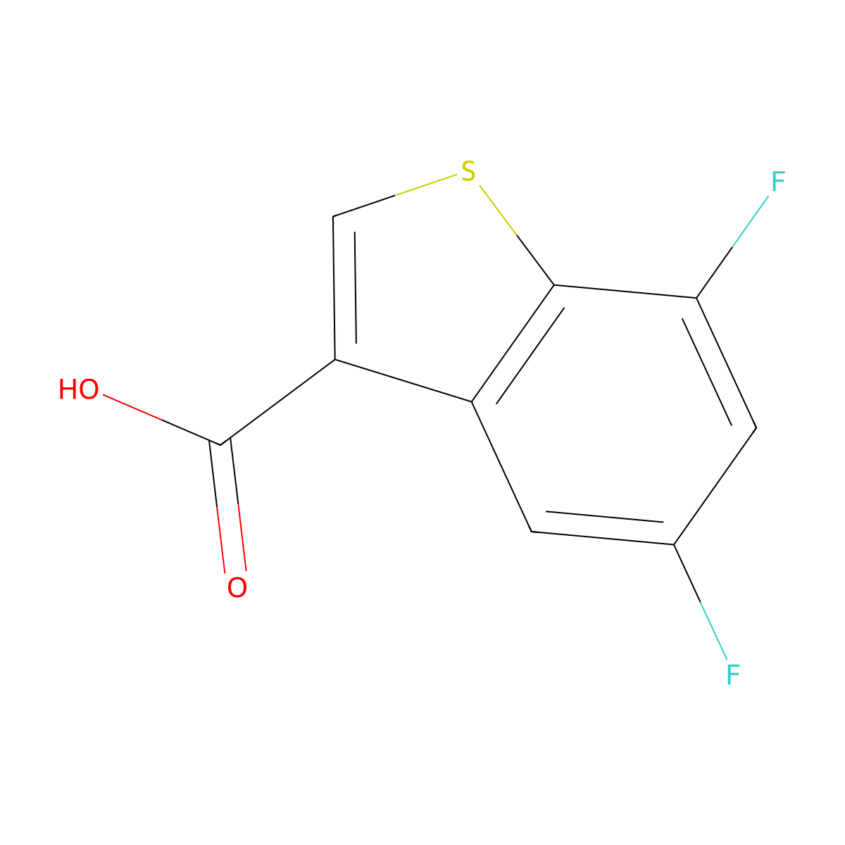 5,7-Difluoro-1-benzothiophene-3-carboxylic acid molecular structure, CAS 1696775-92-4