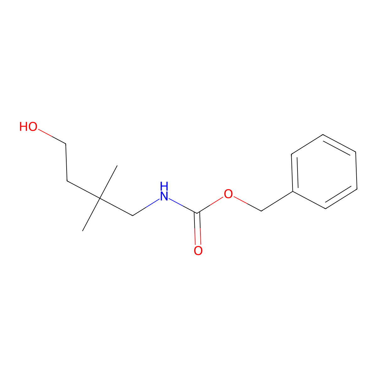 benzyl N-(4-hydroxy-2,2-dimethylbutyl)carbamate molecular structure, CAS 1696783-00-2