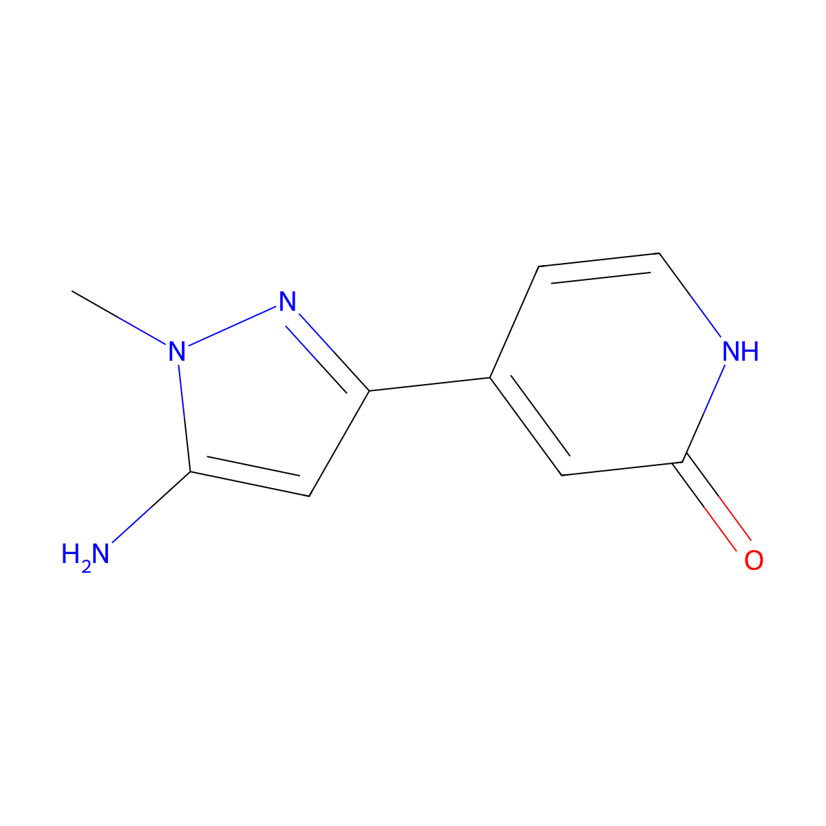 4-(5-Amino-1-methyl-1H-pyrazol-3-yl)-1,2-dihydropyridin-2-one molecular structure, CAS 1696807-73-4