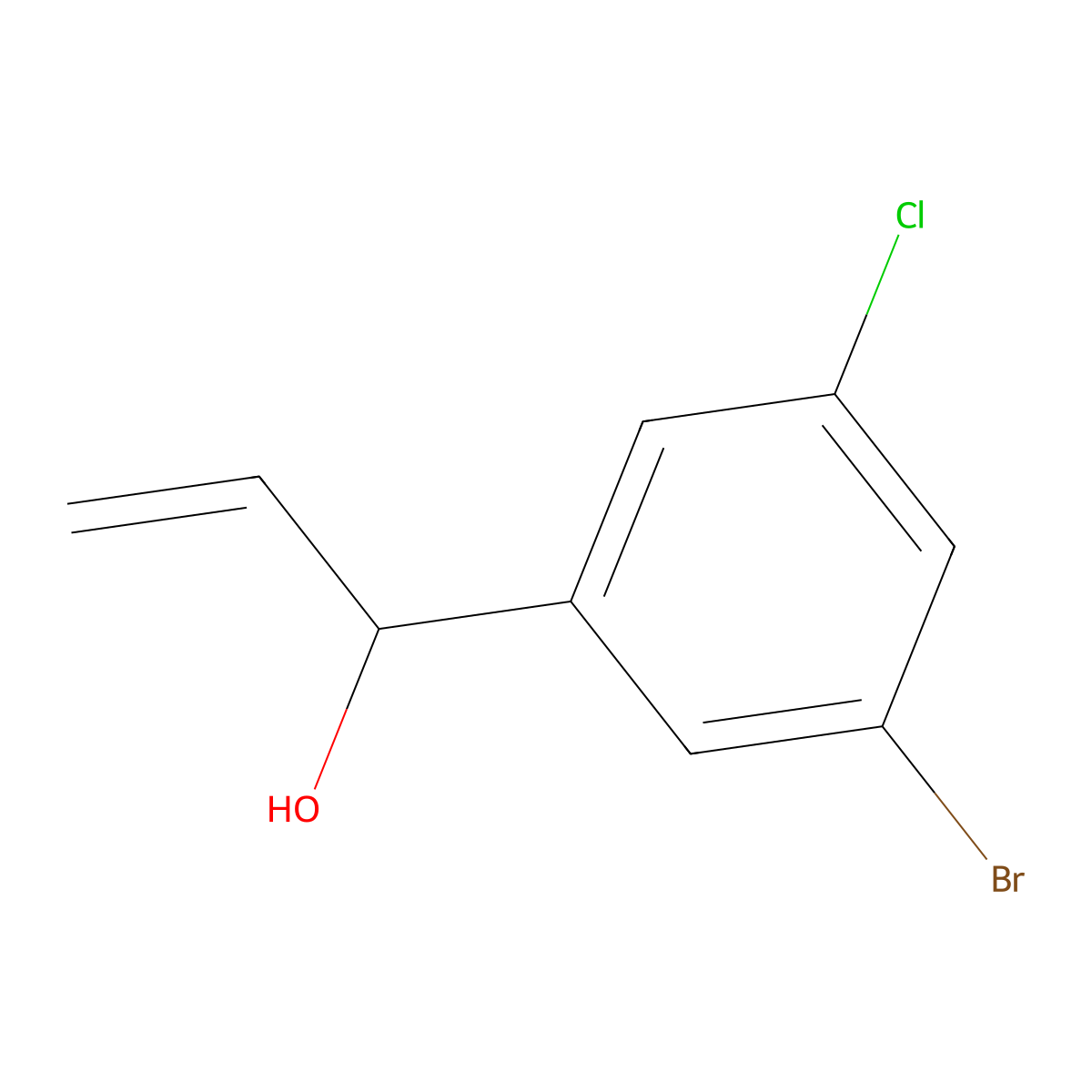 1-(3-Bromo-5-chlorophenyl)prop-2-en-1-ol molecular structure, CAS 1696820-35-5