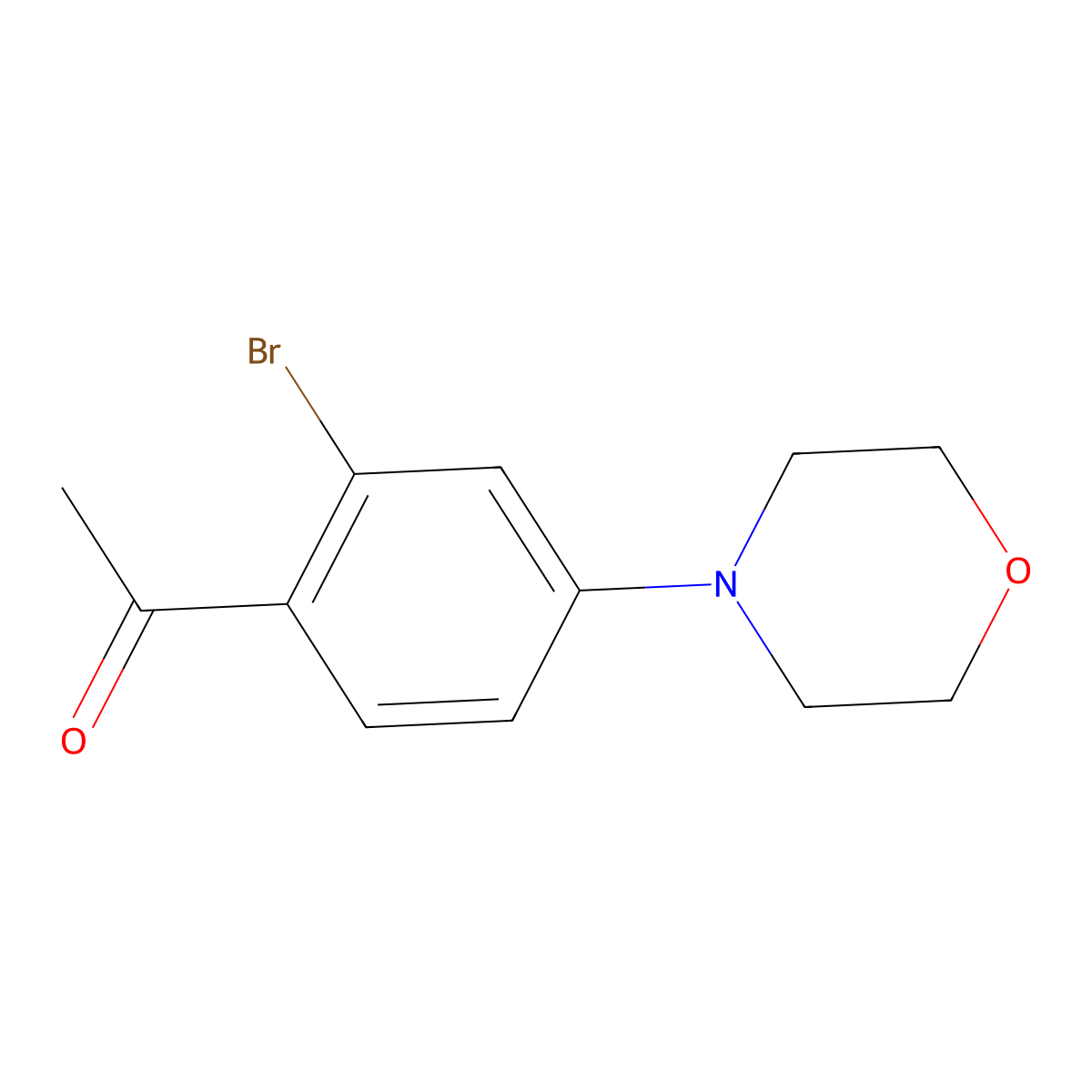 1-[2-Bromo-4-(morpholin-4-yl)phenyl]ethan-1-one molecular structure, CAS 1696821-91-6