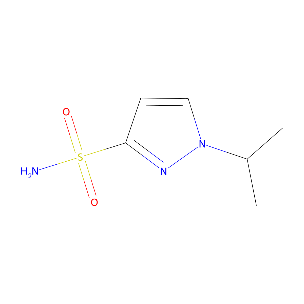 1-(propan-2-yl)-1H-pyrazole-3-sulfonamide molecular structure, CAS 1696838-10-4