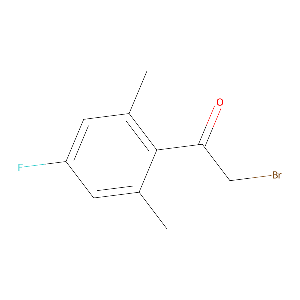 2',6'-Dimethyl-4'-fluorophenacyl bromide molecular structure, CAS 1696841-53-8