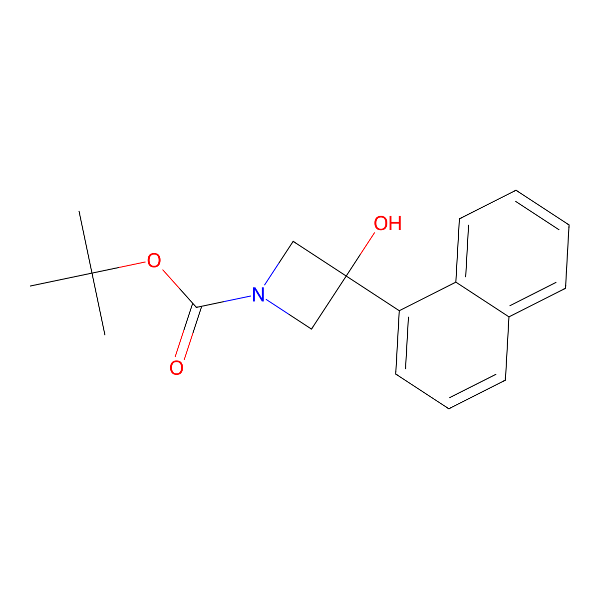 Tert-butyl 3-hydroxy-3-(naphthalen-1-yl)azetidine-1-carboxylate molecular structure, CAS 1696848-61-9