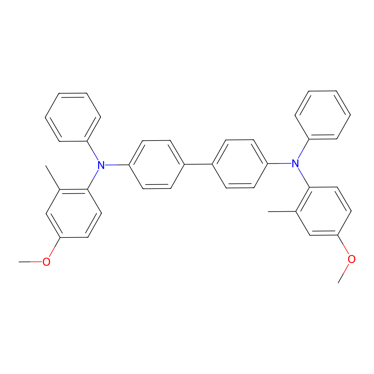 N,N'-Bis(2-methyl-4-methoxyphenyl)-N,N'-diphenylbenzidine molecular structure, CAS 169685-34-1