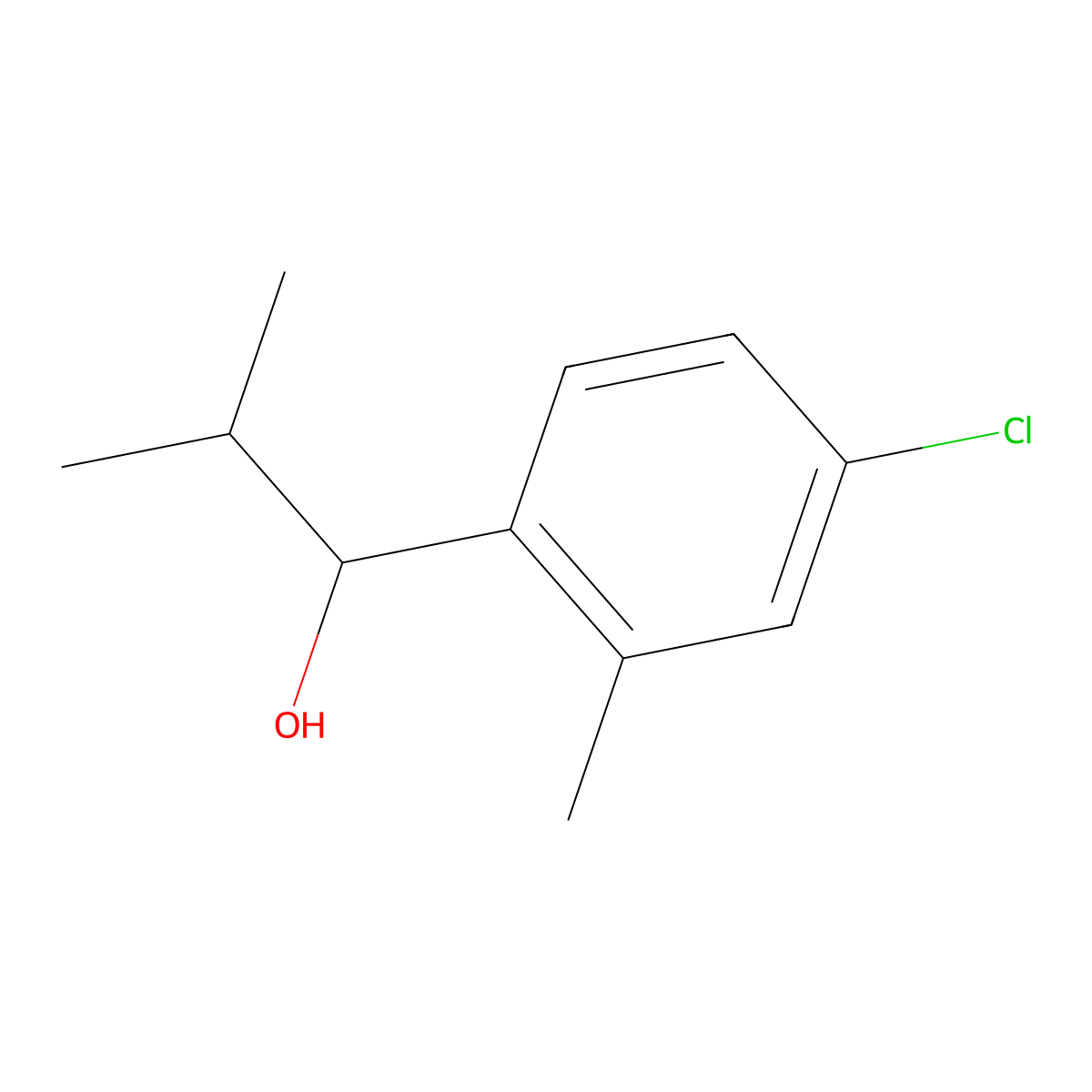 1-(4-Chloro-2-methylphenyl)-2-methylpropan-1-ol molecular structure, CAS 1696860-02-2