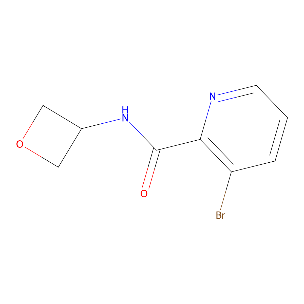 3-Bromo-N-(oxetan-3-yl)picolinamide molecular structure, CAS 1696869-96-1