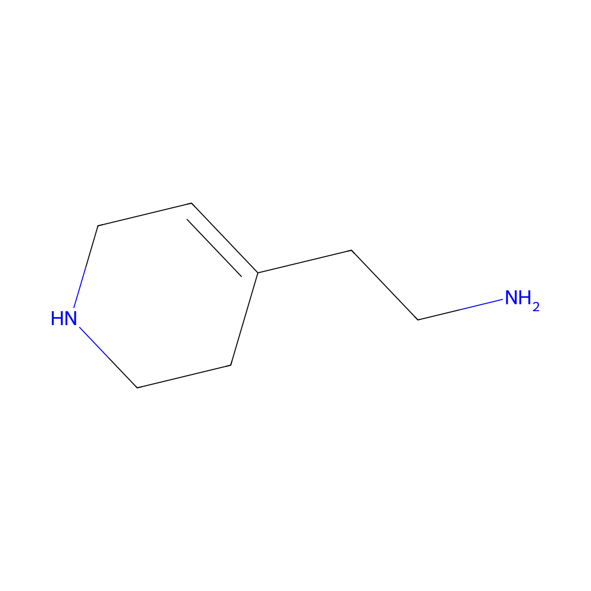 2-(1,2,3,6-Tetrahydropyridin-4-yl)ethan-1-amine molecular structure, CAS 1696876-08-0