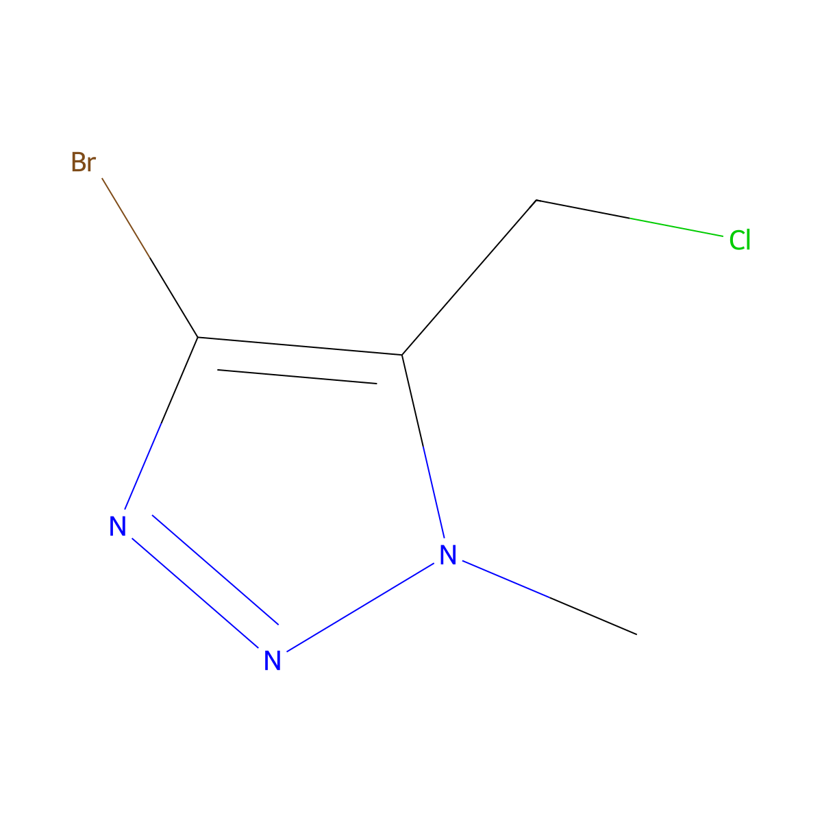 4-bromo-5-(chloromethyl)-1-methyl-1H-1,2,3-triazole molecular structure, CAS 1696888-62-6