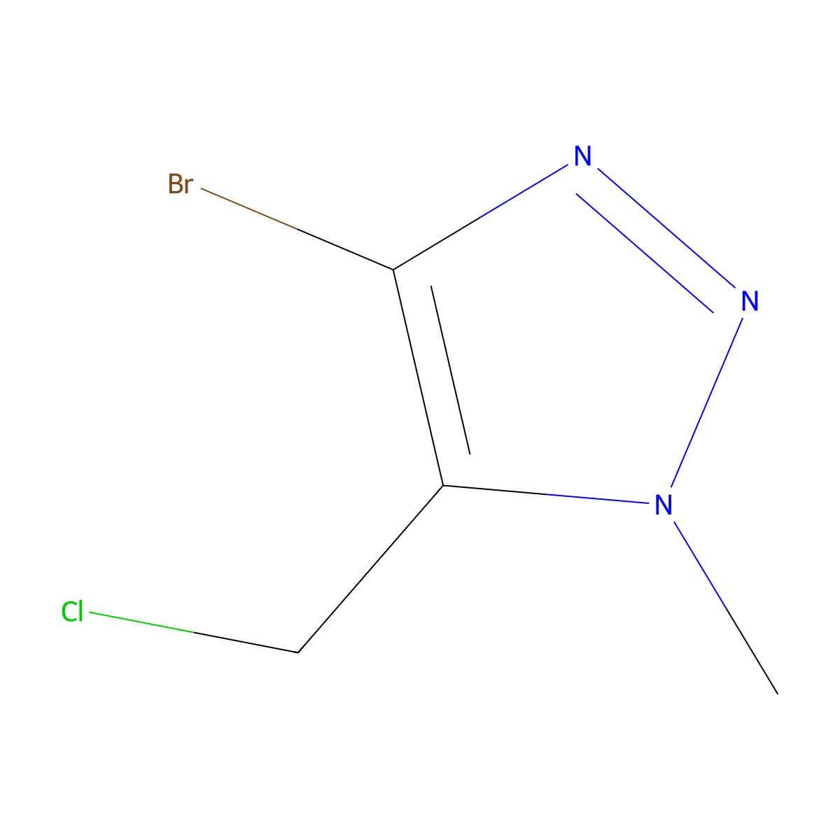4-bromo-5-(chloromethyl)-1-methyl-1H-1,2,3-triazole molecular structure, CAS 1696888-62-6