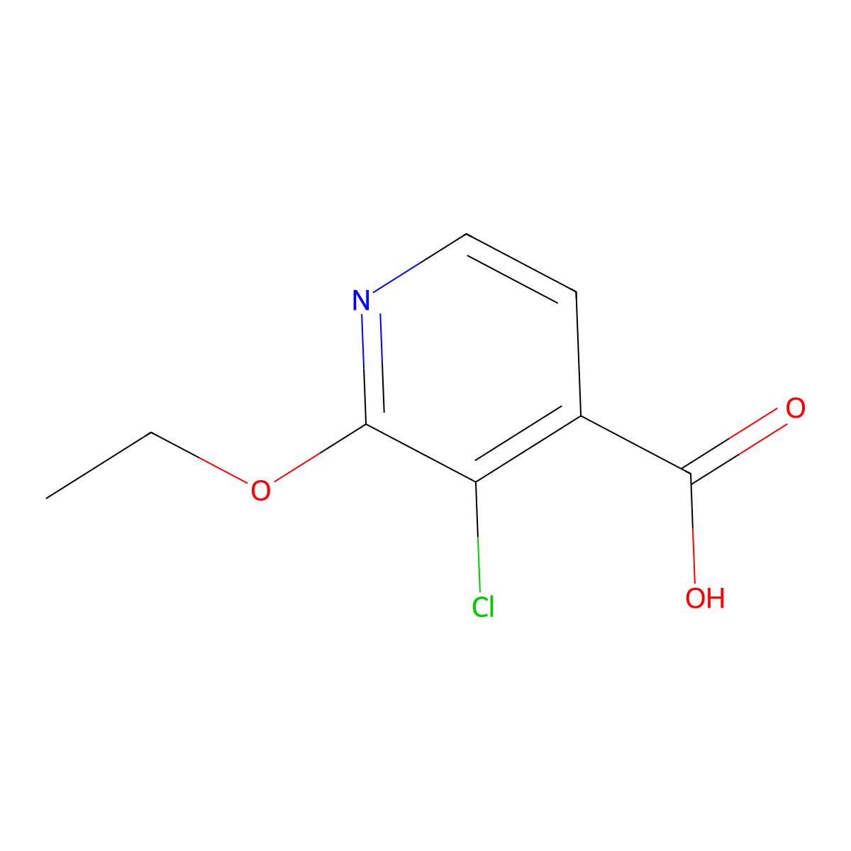 3-Chloro-2-ethoxypyridine-4-carboxylic acid molecular structure, CAS 1696892-30-4