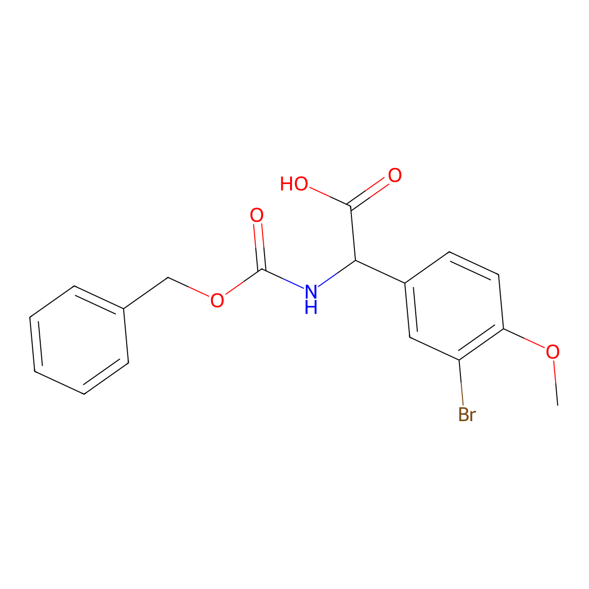 2-{[(Benzyloxy)carbonyl]amino}-2-(3-bromo-4-methoxyphenyl)acetic acid molecular structure, CAS 1696893-25-0