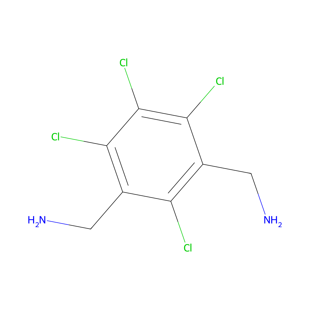 2,4,5,6-Tetrachloro-1,3-benzenedimethanamine molecular structure, CAS 16969-06-5
