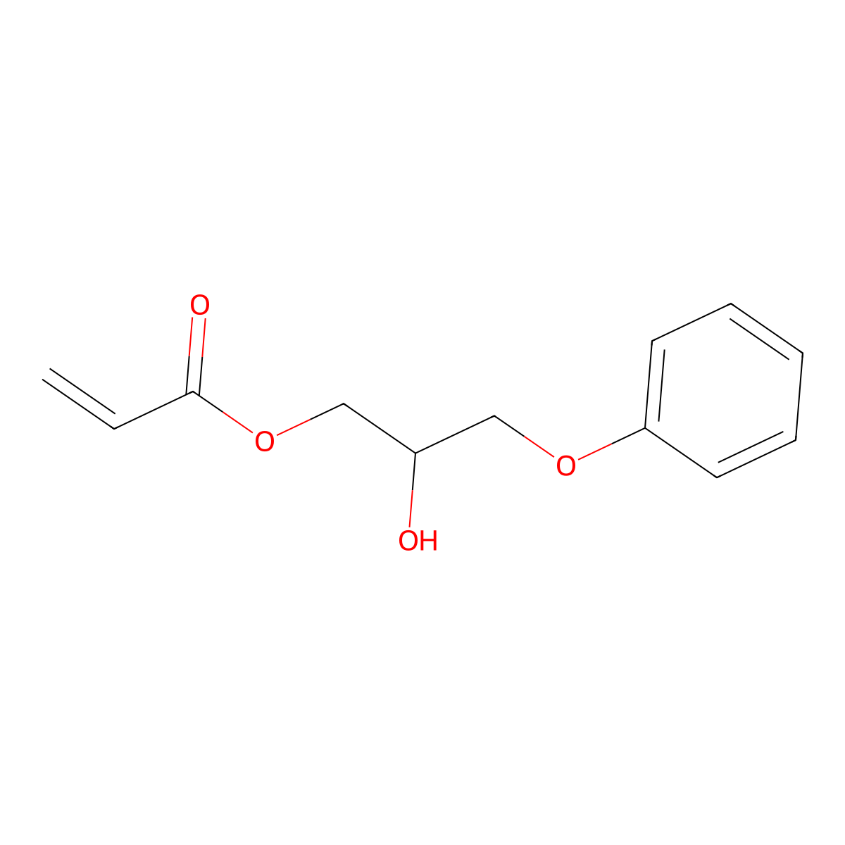 2-Hydroxy-3-phenoxypropyl prop-2-enoate molecular structure, CAS 16969-10-1