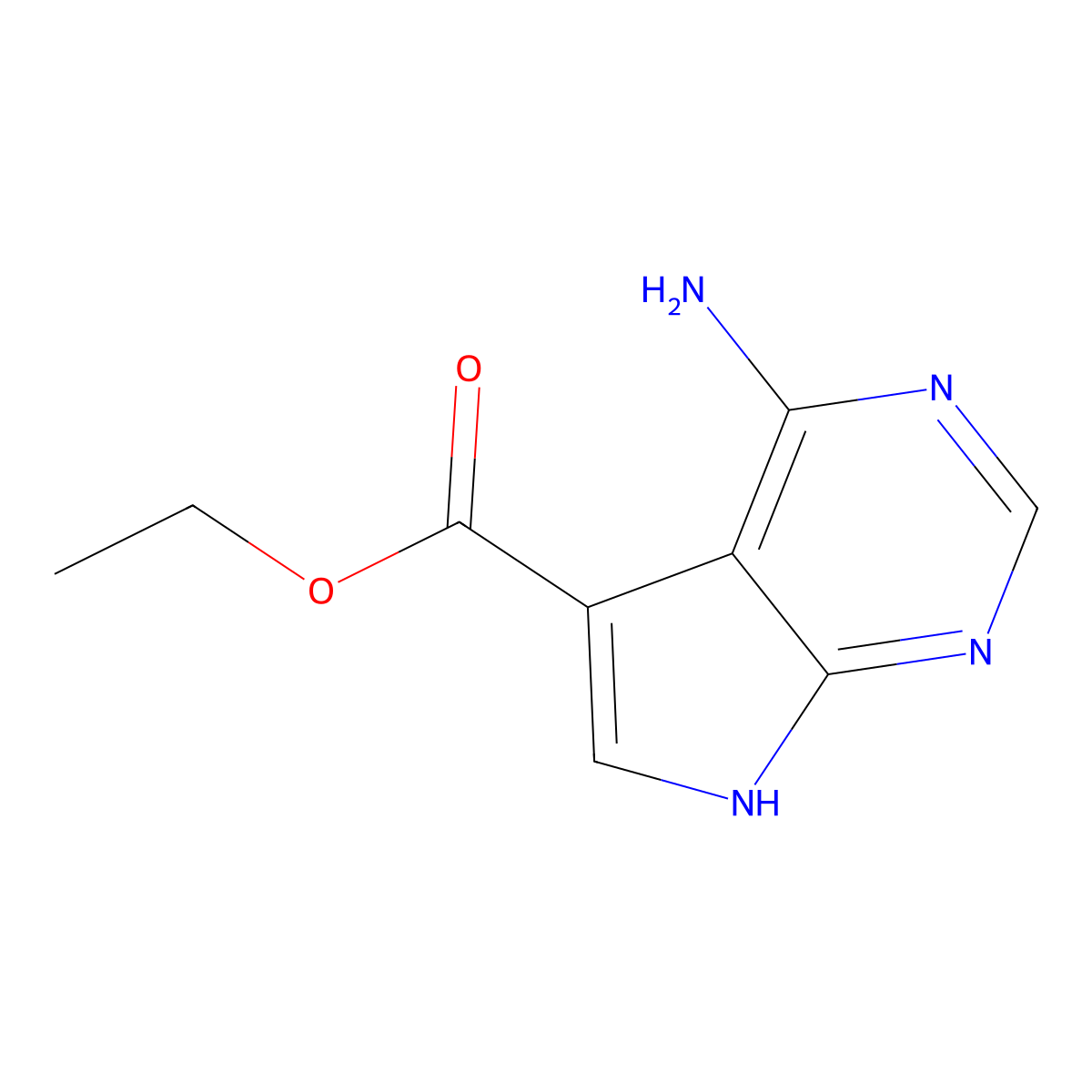 Ethyl 4-amino-7H-pyrrolo[2,3-d]pyrimidine-5-carboxylate molecular structure, CAS 1696907-15-9