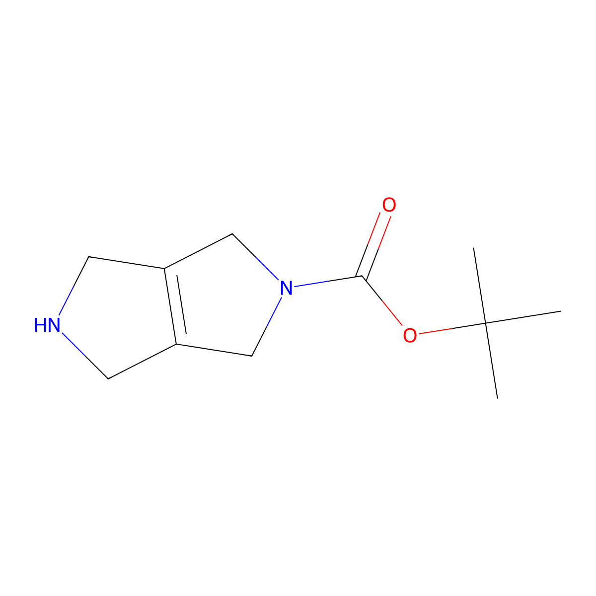 tert-Butyl 3,4,5,6-tetrahydropyrrolo[3,4-c]pyrrole-2(1H)-carboxylate molecular structure, CAS 169692-94-8