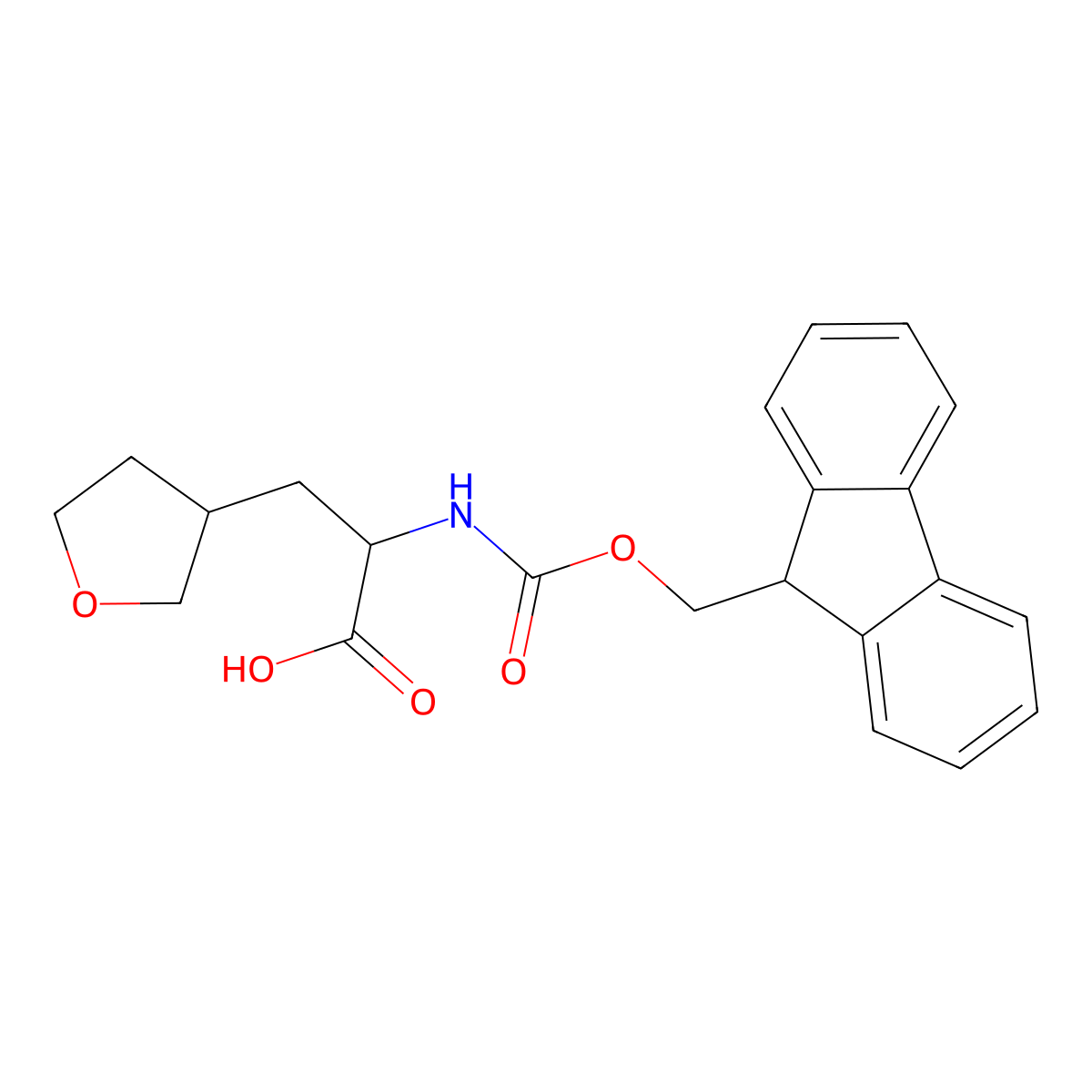 2-({[(9H-fluoren-9-yl)methoxy]carbonyl}amino)-3-(oxolan-3-yl)propanoic acid molecular structure, CAS 1696922-73-2