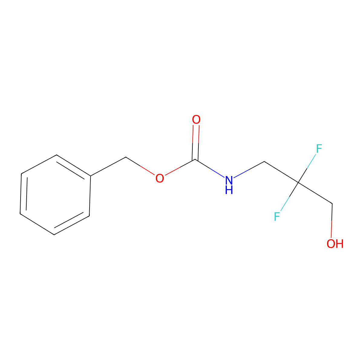Benzyl (2,2-difluoro-3-hydroxypropyl)carbamate molecular structure, CAS 1696925-86-6