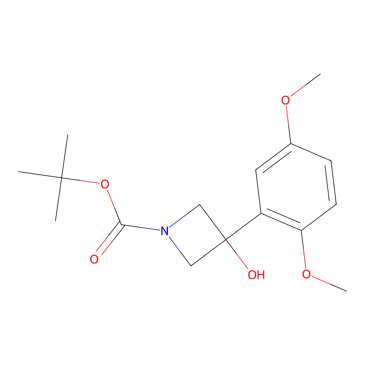 tert-Butyl 3-(2,5-dimethoxyphenyl)-3-hydroxyazetidine-1-carboxylate molecular structure, CAS 1696967-49-3
