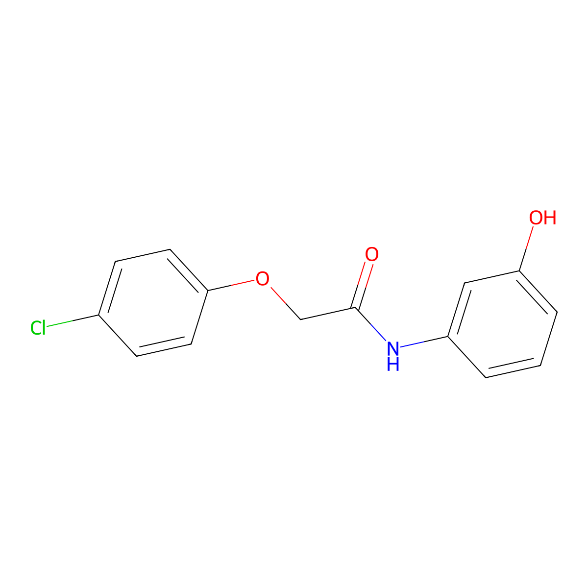 2-(4-chlorophenoxy)-N-(3-hydroxyphenyl)acetamide molecular structure, CAS 169697-09-0
