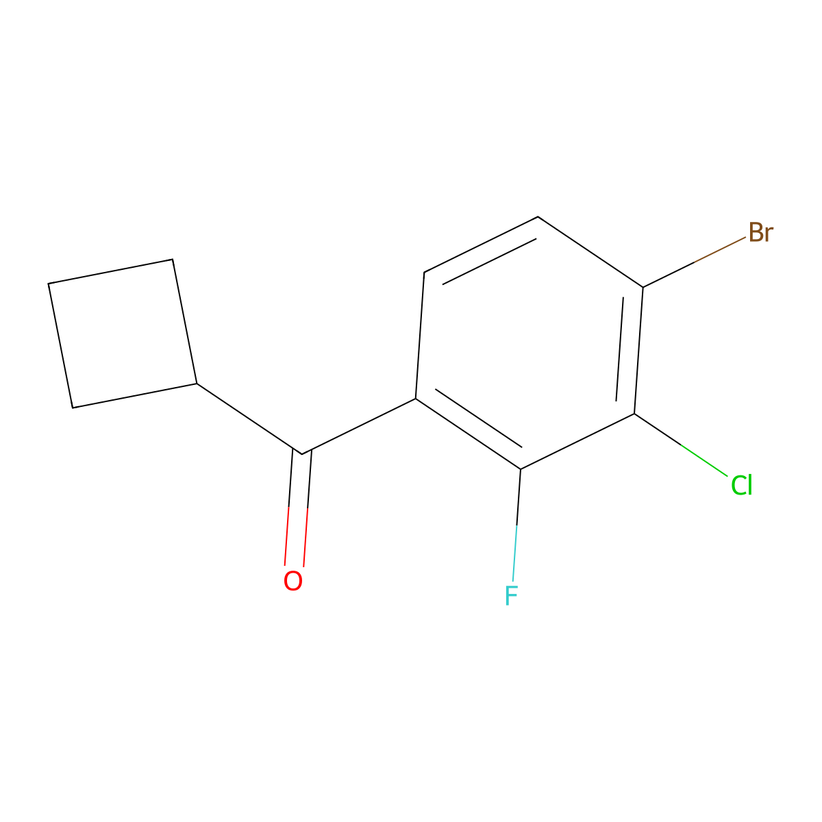 (4-Bromo-3-chloro-2-fluorophenyl)(cyclobutyl)methanone molecular structure, CAS 1696973-72-4