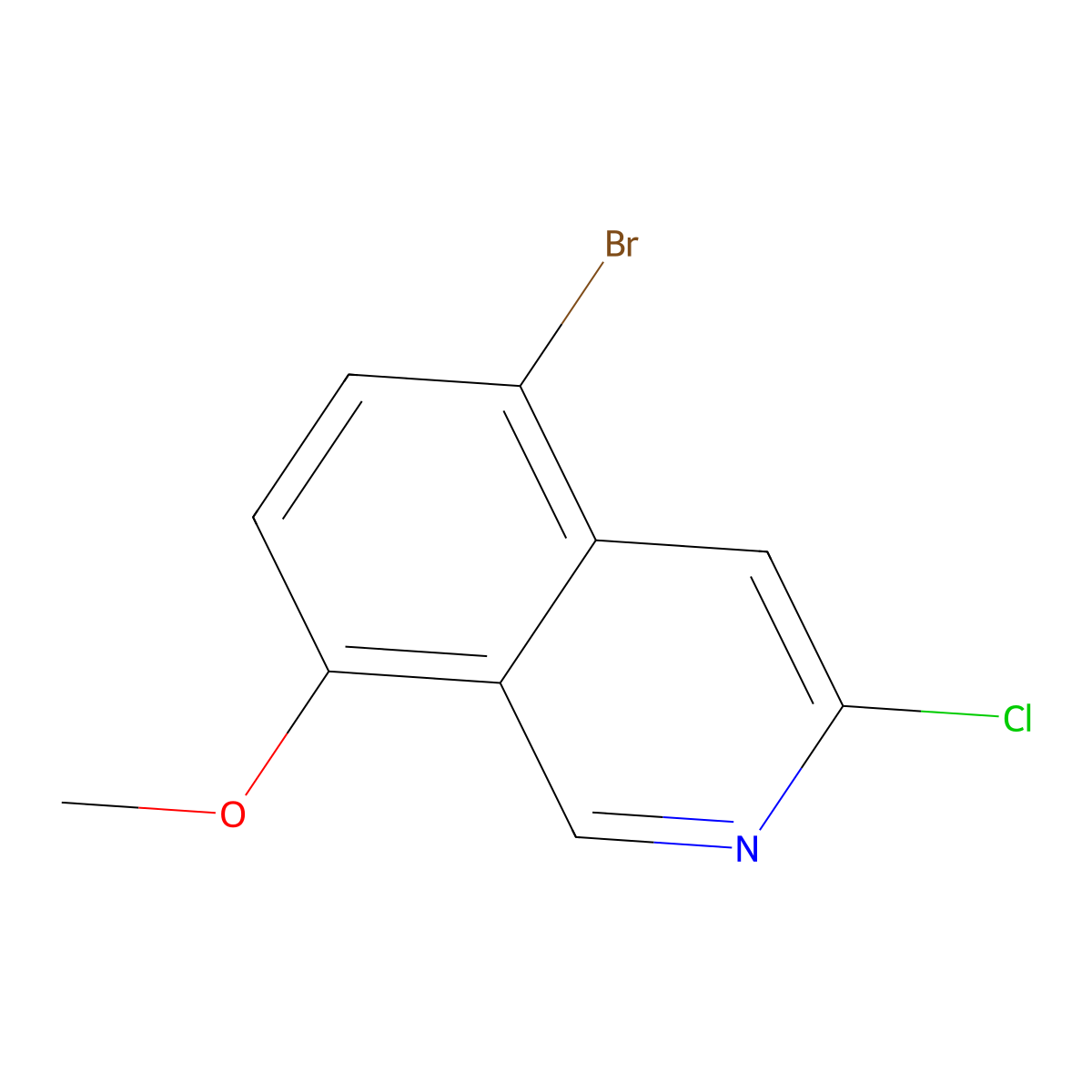 5-Bromo-3-chloro-8-methoxyisoquinoline molecular structure, CAS 1696988-00-7