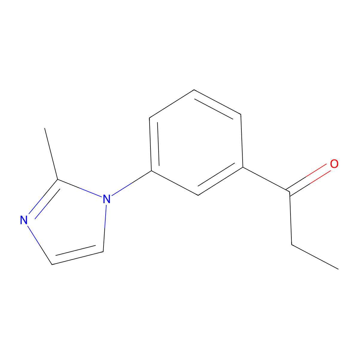 1-[3-(2-methyl-1H-imidazol-1-yl)phenyl]propan-1-one molecular structure, CAS 1696990-08-5