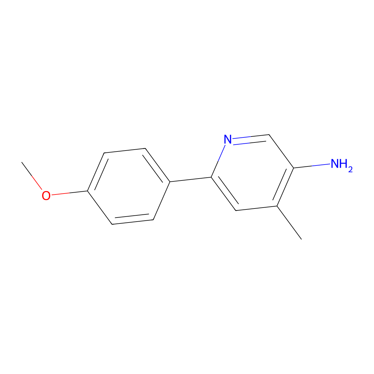 6-(4-Methoxyphenyl)-4-methylpyridin-3-amine molecular structure, CAS 1696994-40-7