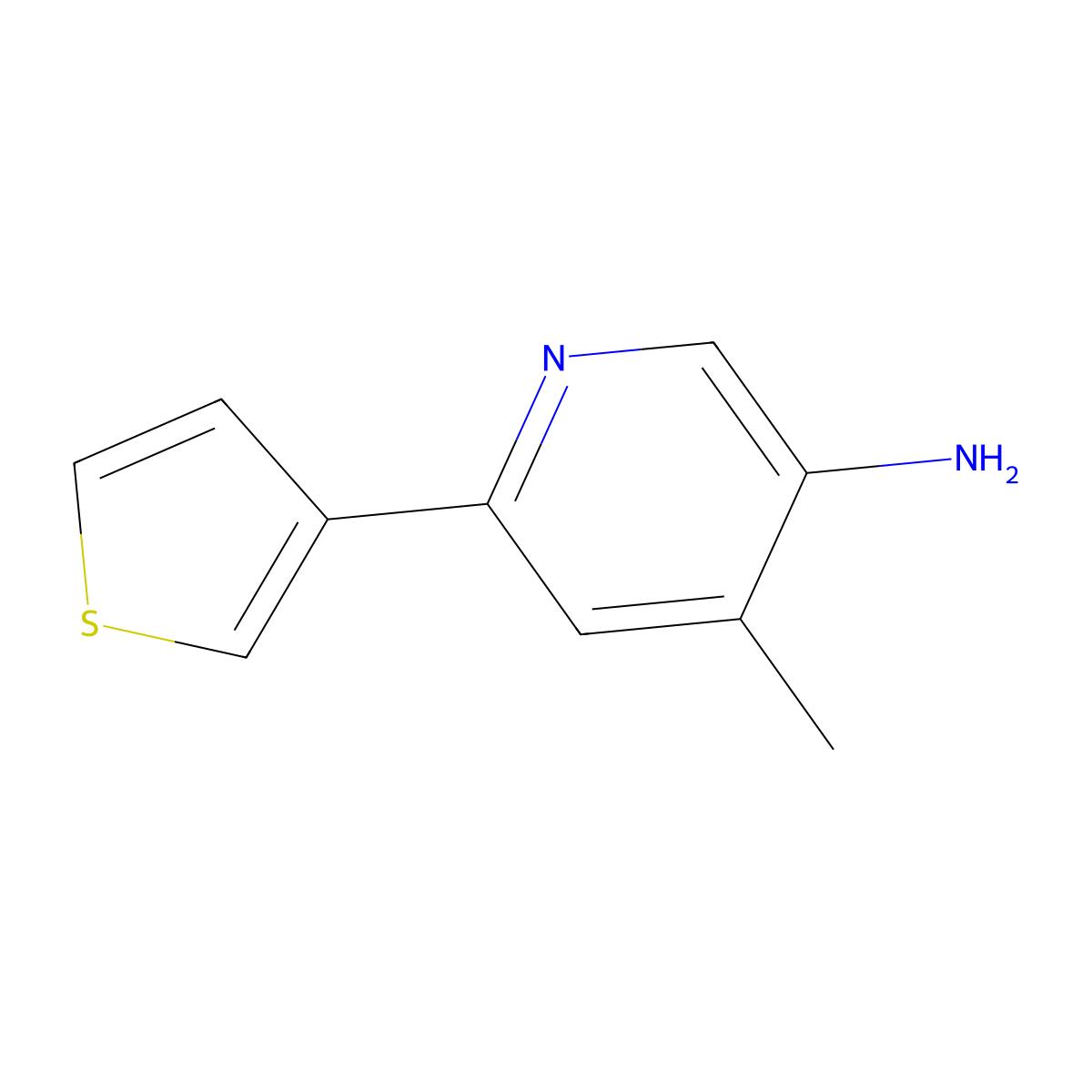 4-Methyl-6-(3-thienyl)-3-pyridinamine molecular structure, CAS 1697016-43-5