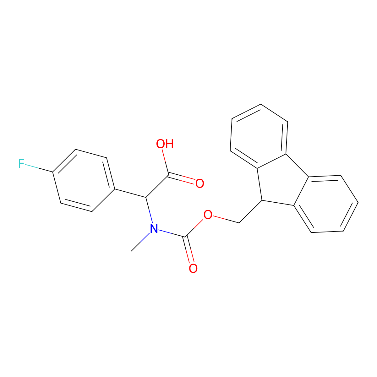 2-({[(9H-fluoren-9-yl)methoxy]carbonyl}(methyl)amino)-2-(4-fluorophenyl)aceticacid molecular structure, CAS 1697025-30-1