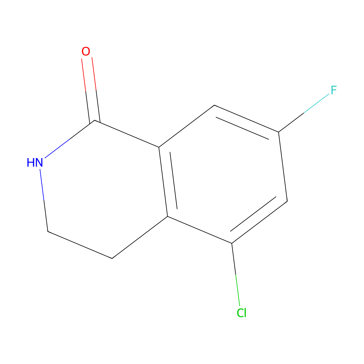 5-Chloro-7-fluoro-1,2,3,4-tetrahydroisoquinolin-1-one molecular structure, CAS 1697028-02-6