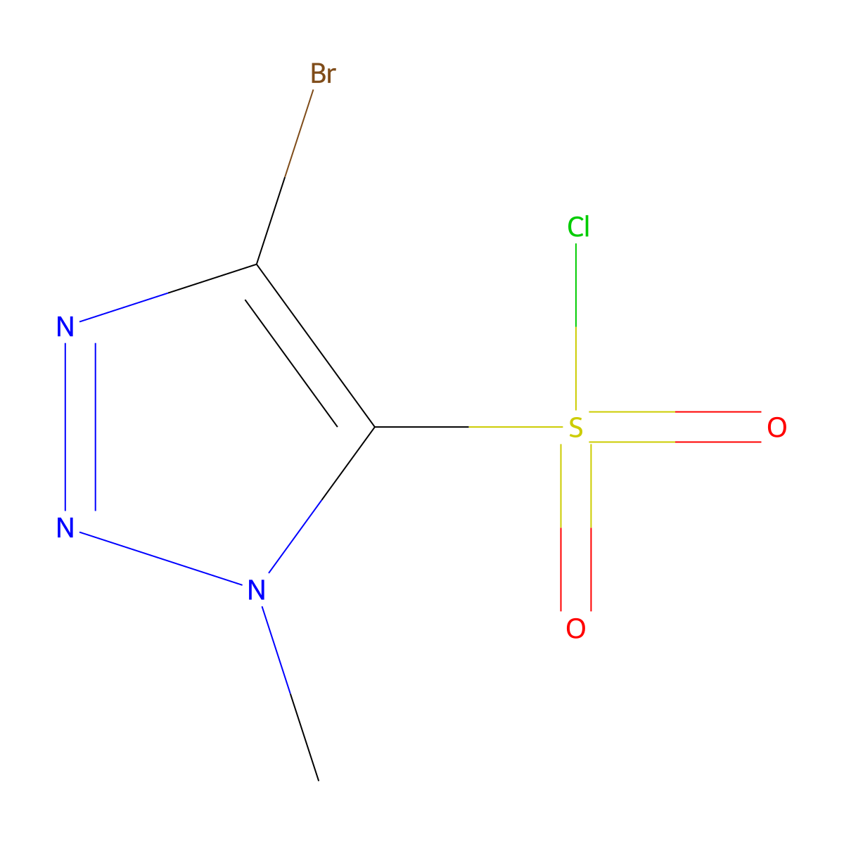 4-bromo-1-methyl-1H-1,2,3-triazole-5-sulfonyl chloride molecular structure, CAS 1697031-25-6