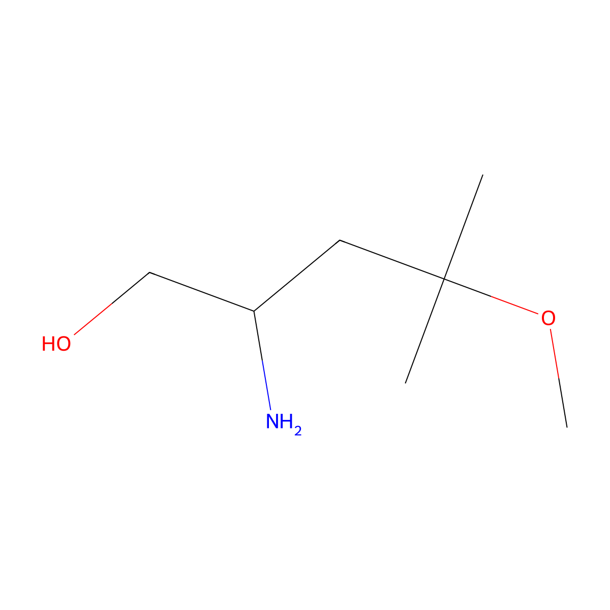 2-Amino-4-methoxy-4-methylpentan-1-ol molecular structure, CAS 1697041-74-9