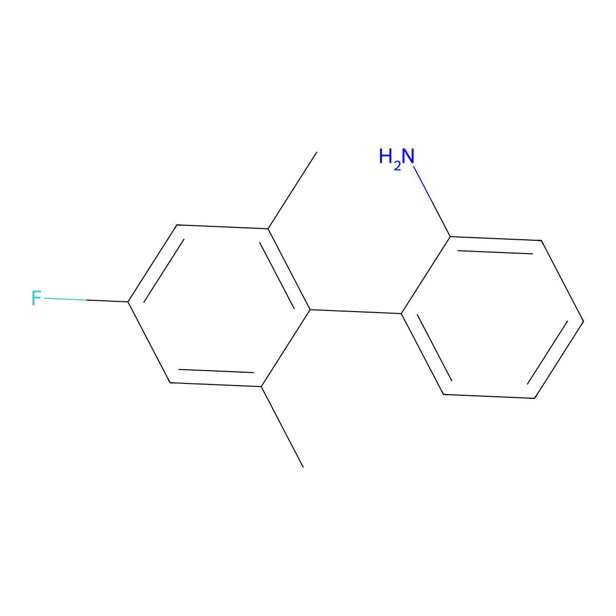 4'-Fluoro-2',6'-dimethyl[1,1'-biphenyl]-2-amine molecular structure, CAS 1697073-45-2