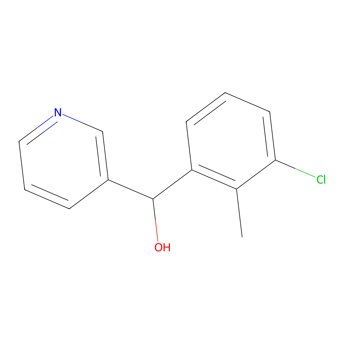 (3-Chloro-2-methylphenyl)(pyridin-3-yl)methanol molecular structure, CAS 1697083-52-5