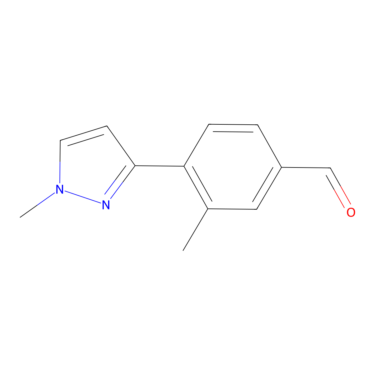 3-Methyl-4-(1-methyl-1H-pyrazol-3-yl)benzaldehyde molecular structure, CAS 1697085-17-8