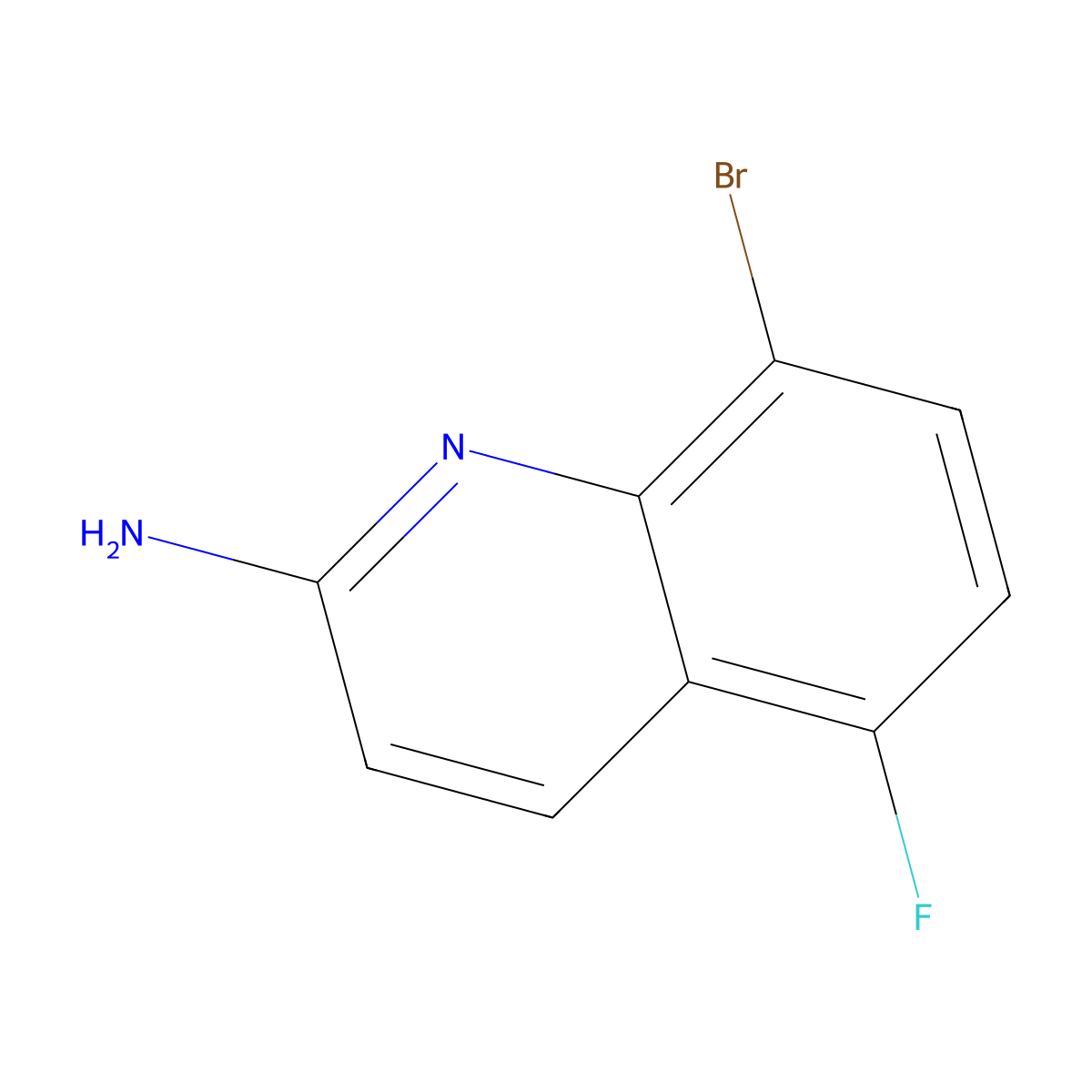 8-Bromo-5-fluoroquinolin-2-amine molecular structure, CAS 1697090-08-6