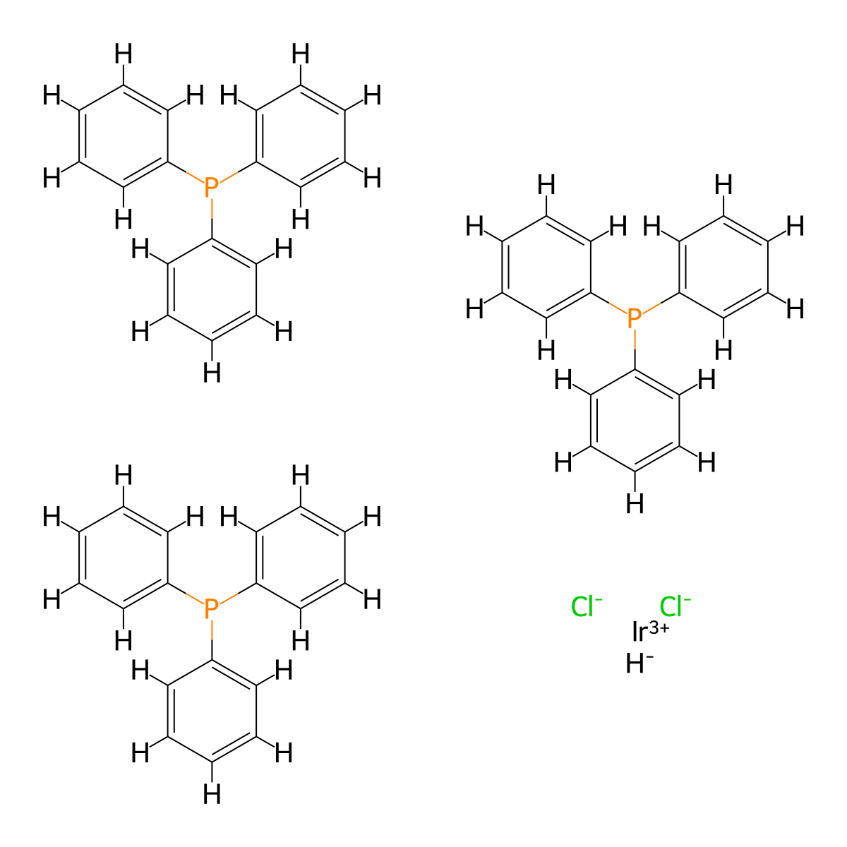 Dichlorohydrotris(triphenylphosphine)iridium molecular structure, CAS 16971-01-0