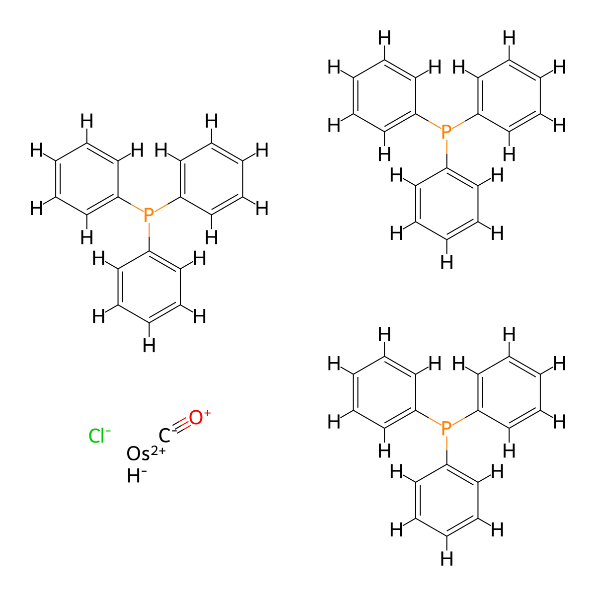Carbonylchlorohydrotris(triphenylphosphine)osmium molecular structure, CAS 16971-31-6