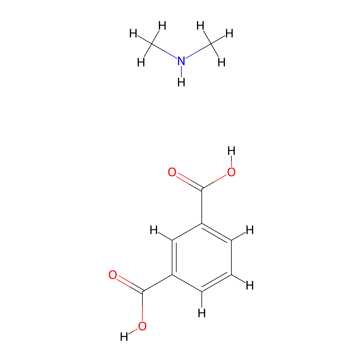 1,3-Benzenedicarboxylic acid, compd. with N-methylmethanamine (1:1) molecular structure, CAS 16971-82-7