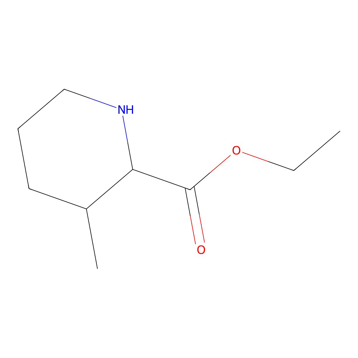 Ethyl 3-methylpiperidine-2-carboxylate molecular structure, CAS 1697106-91-4