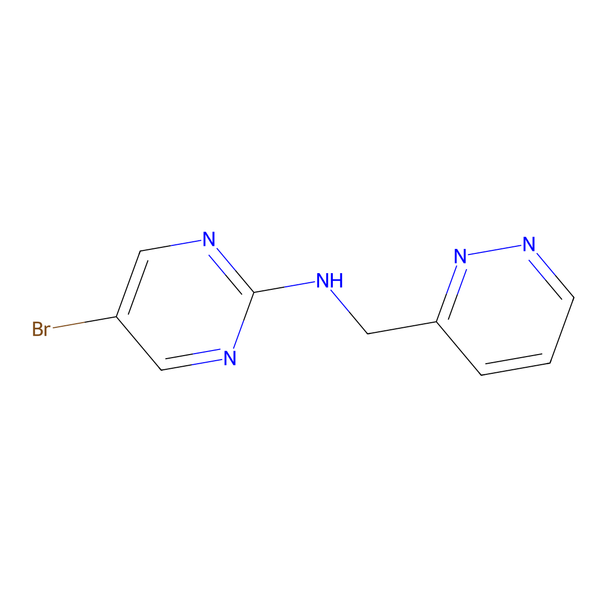 N-(5-Bromo-2-pyrimidinyl)-3-pyridazinemethanamine molecular structure, CAS 1697119-00-8