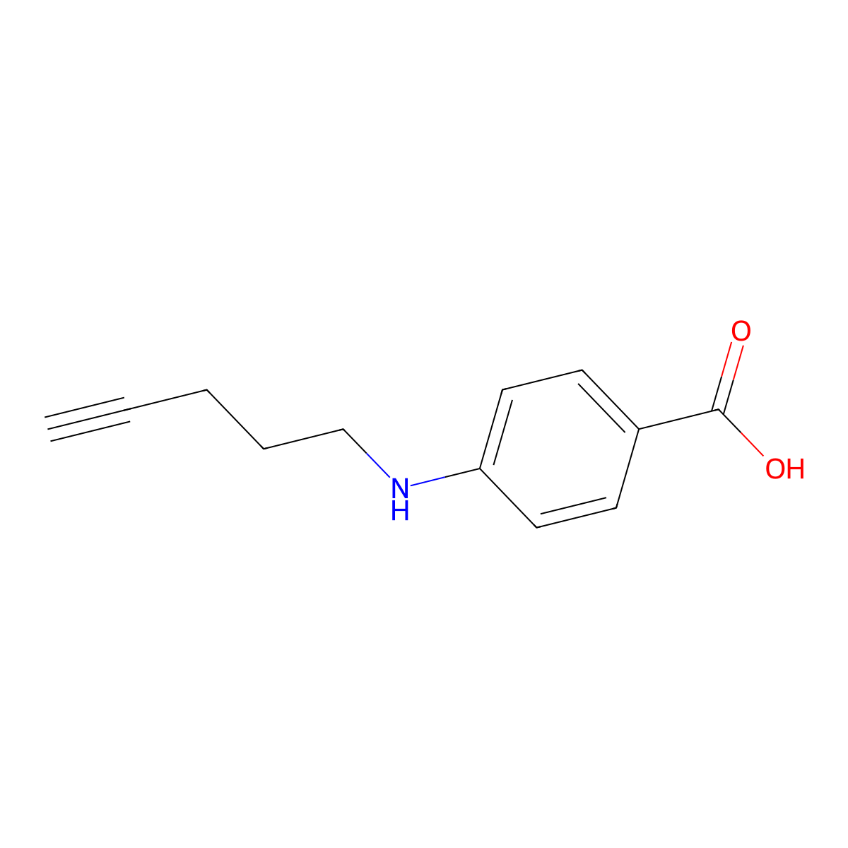 4-[(Pent-4-yn-1-yl)amino]benzoic acid molecular structure, CAS 1697155-68-2