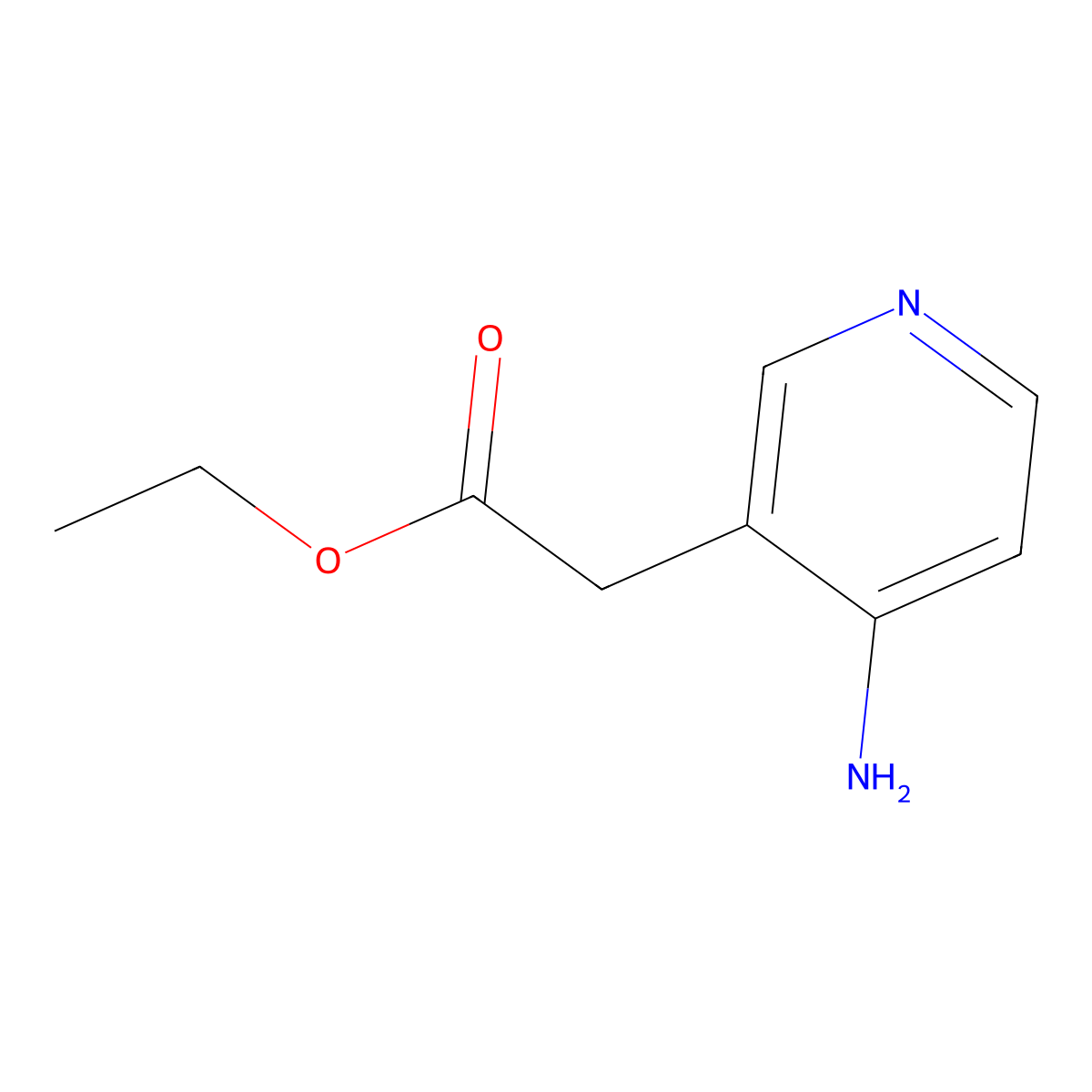 Ethyl 2-(4-aminopyridin-3-yl)acetate molecular structure, CAS 1697158-56-7