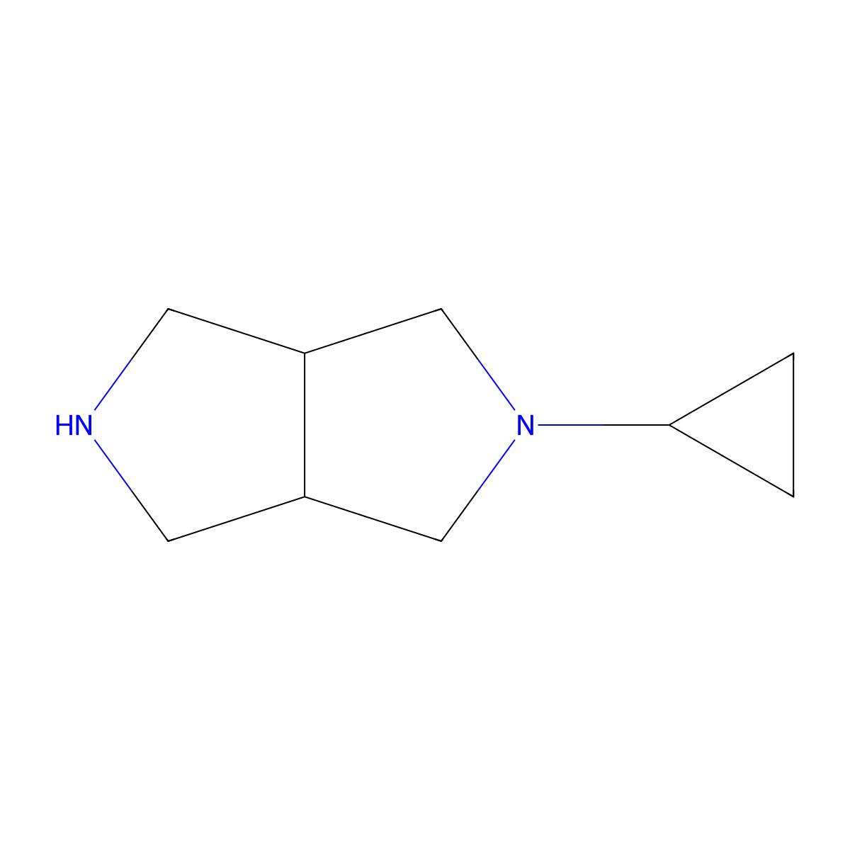 2-Cyclopropyl-octahydropyrrolo[3,4-c]pyrrole molecular structure, CAS 1697159-20-8