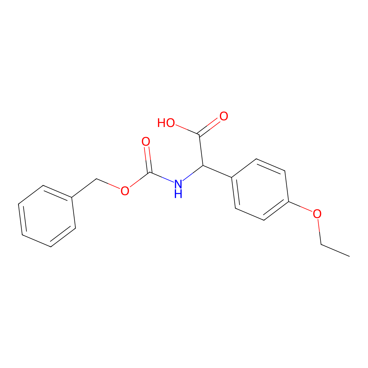2-{[(Benzyloxy)carbonyl]amino}-2-(4-ethoxyphenyl)acetic acid molecular structure, CAS 1697177-78-8