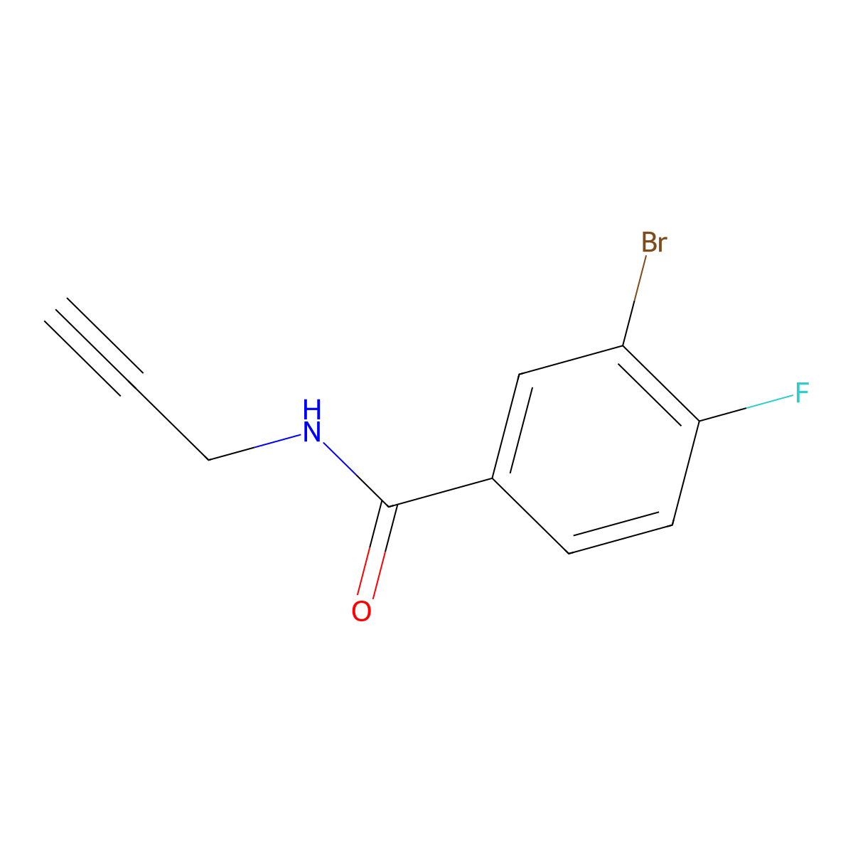 3-Bromo-4-fluoro-N-2-propyn-1-ylbenzamide molecular structure, CAS 1697184-26-1