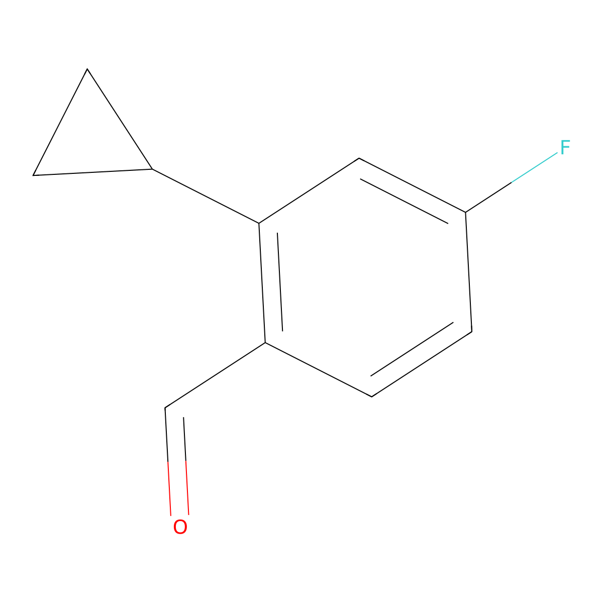 2-Cyclopropyl-4-fluorobenzaldehyde molecular structure, CAS 1697223-54-3